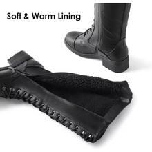 Load image into Gallery viewer, Georgia Black Faux Leather Pu Knee High Riding Combat Boots - 12 M US