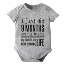 Load image into Gallery viewer, Newborn Infant "9 Months" Romper Short Sleeve Crew Neck Jumpsuit For Babys 0-3 M