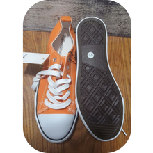Load image into Gallery viewer, Low Top Cap Toe Women Sneakers Tennis Canvas Casual Shoes Flats Orange Size 11