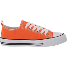 Load image into Gallery viewer, Low Top Cap Toe Women Sneakers Tennis Canvas Casual Shoes Flats Orange Size 11