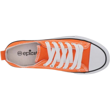 Load image into Gallery viewer, Low Top Cap Toe Women Sneakers Tennis Canvas Casual Shoes Flats Orange Size 11