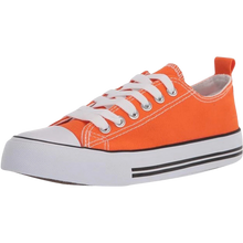 Load image into Gallery viewer, Low Top Cap Toe Women Sneakers Tennis Canvas Casual Shoes Flats Orange Size 11