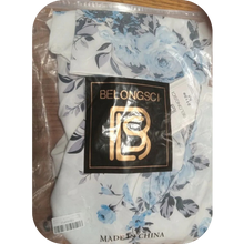 Load image into Gallery viewer, Belongsci Blue Floral Print White Blouse Size M