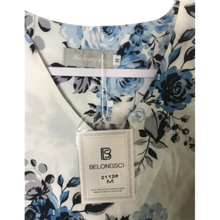 Load image into Gallery viewer, Belongsci Blue Floral Print White Blouse Size M