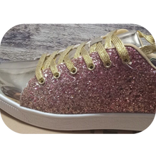Load image into Gallery viewer, Glitter Sneakers Lace up Fashion Sneakers Sparkly Women Shoes 10 B(M) US Gold