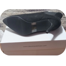 Load image into Gallery viewer, Black Suede Pointed Toe Stiletto High Heel Ankle Booties Size 6 B(M) US Kizzy-1