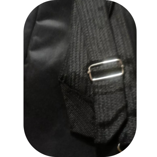 Black Nylon Leisure Sports Travel Chest Bag, Zipper Closure With Headphone Port