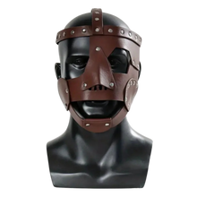 Load image into Gallery viewer, Colosseum Leather Mask Medieval Warrior Cosplay Roman Egyptian Soldier Helmet