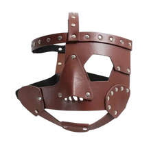 Load image into Gallery viewer, Colosseum Leather Mask Medieval Warrior Cosplay Roman Egyptian Soldier Helmet