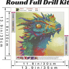 Load image into Gallery viewer, Artificial Diamond Kit Allover Round Diamonds, 5D Diamond Mosaic Dragon 12"x12"