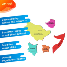 Load image into Gallery viewer, GeoPuzzle Africa and Middle East — Educational 65 Piece Geography Jigsaw Puzzle — Ages 4 and up