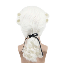 Load image into Gallery viewer, White Lawyer Judge Curly Male Wigs Deluxe Long Synthetic Cosplay Wig+Wig Cap OS