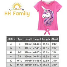 Load image into Gallery viewer, HH Family Flip Sequin Unicorn Shirt Tee for Girls 4 Long Pretty Shirt