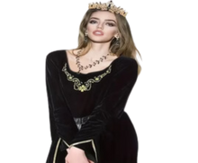 Load image into Gallery viewer, 4 Pcs Medieval Princess Dress with Waistband Renaissance Black XXL