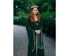 Load image into Gallery viewer, 4 Pcs Medieval Women Princess Dress with Waistband Renaissance Green L