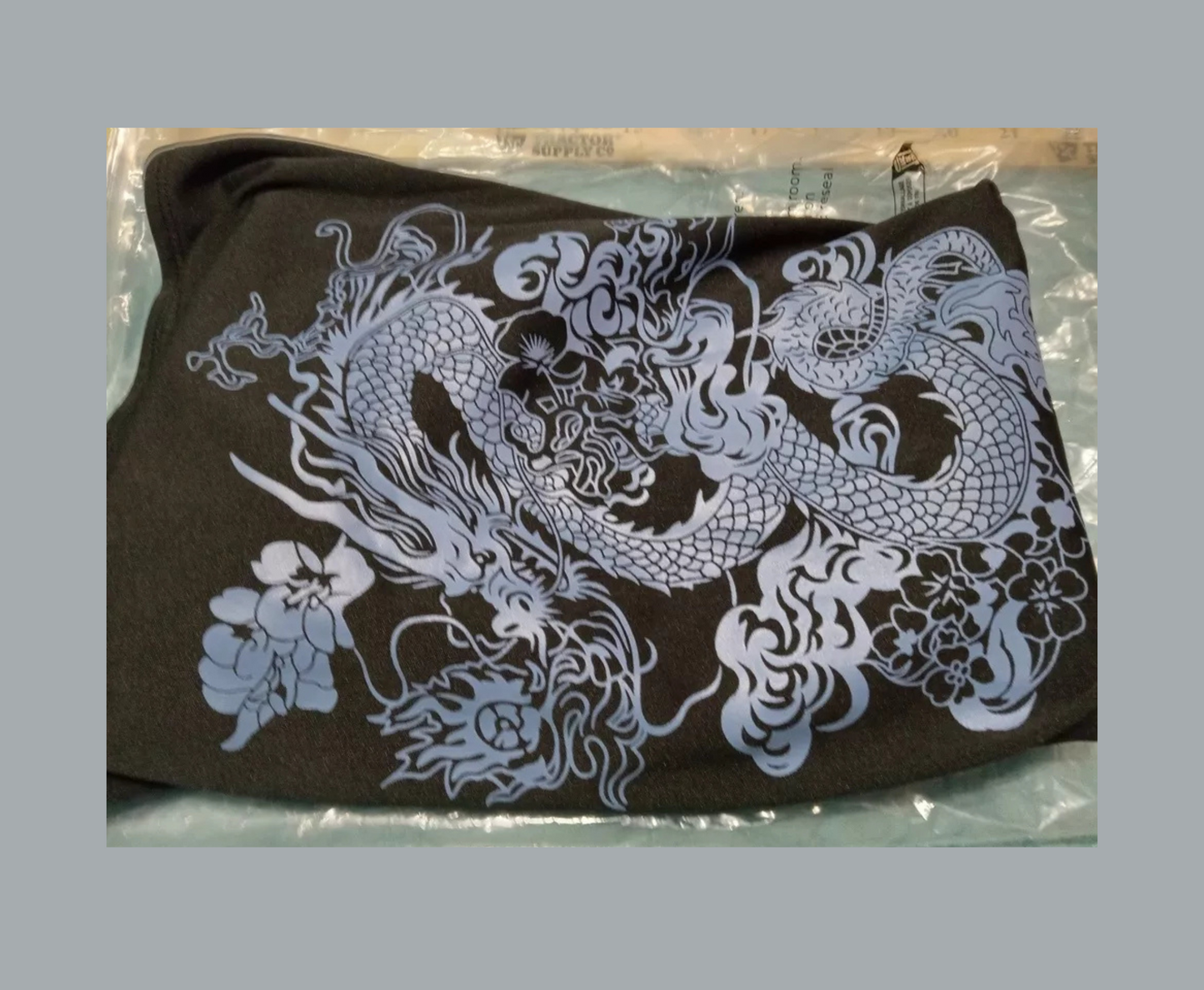 Dragon Pattern Black Sz14 Zip Front Tube Dress Sleeveless Strapless Split Dress