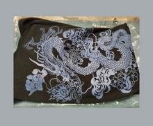 Load image into Gallery viewer, Dragon Pattern Black Sz14 Zip Front Tube Dress Sleeveless Strapless Split Dress