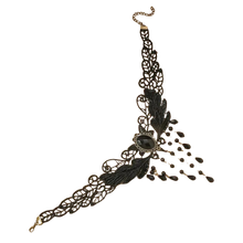 Load image into Gallery viewer, Gothic Multilayer Black Crystal Black Lace Necklace Club Decor Neck Jewelry