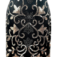 Load image into Gallery viewer, 1920s Sequins Gatsby Cocktail Flapper Dresses Medium Black Silver
