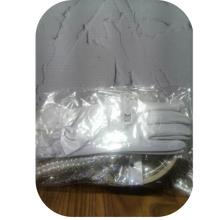 Load image into Gallery viewer, 4Pcs Beige Fascinator Hat Headband Short Gloves Faux Pearl Necklace & Earrings