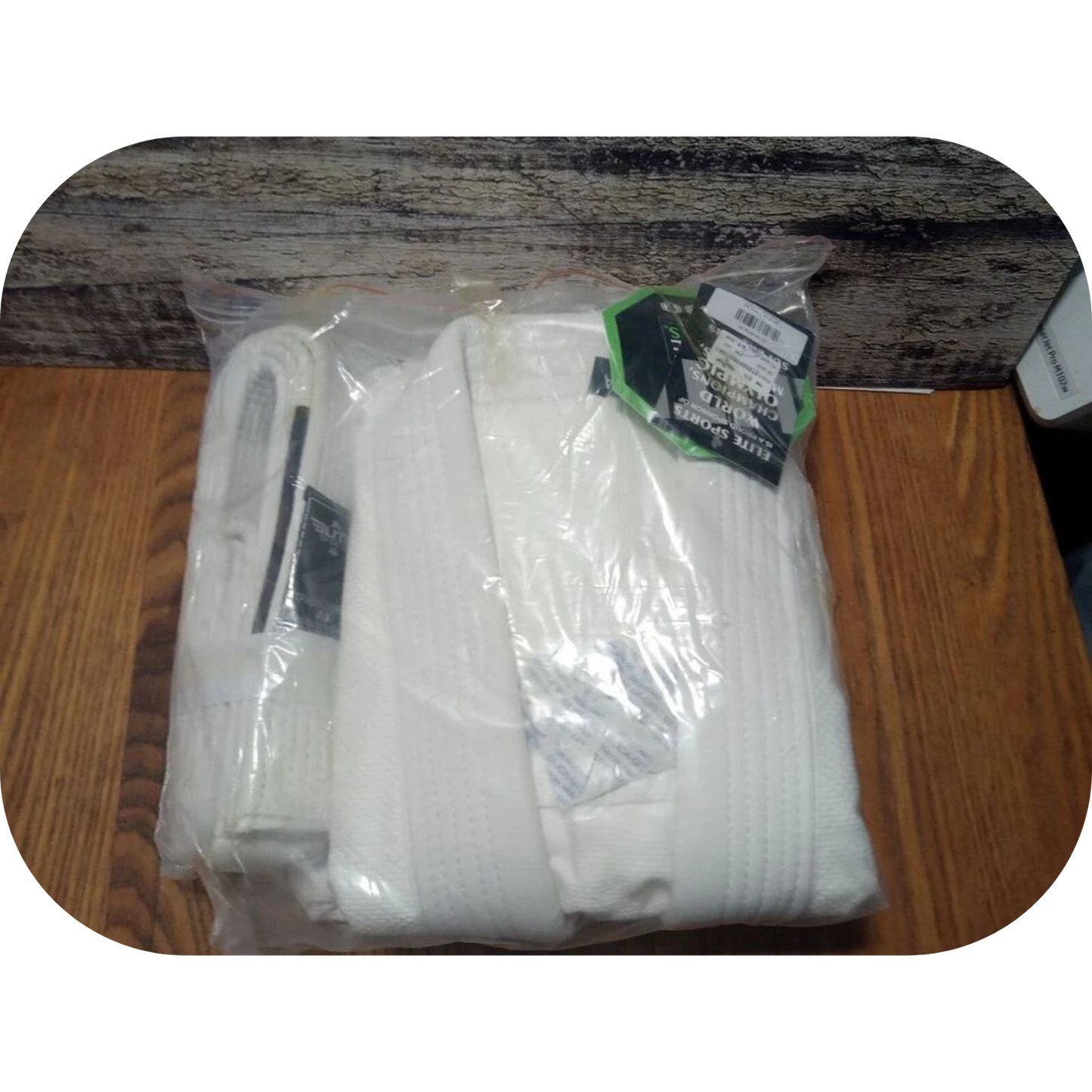 Men's Essential White Brazilian Jiu Jitsu BJJ Gi White with White Belt Size A1