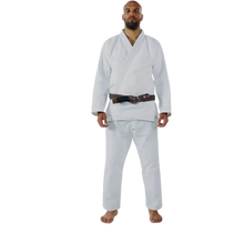 Load image into Gallery viewer, Men's Essential White Brazilian Jiu Jitsu BJJ Gi White with White Belt Size A1