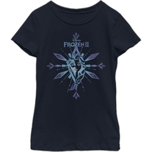 Load image into Gallery viewer, Disney Frozen 2 Elsa The Element Girl's Solid Crew Tee, Navy Blue, Large