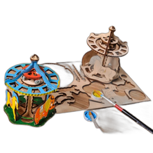 Load image into Gallery viewer, 3D wooden coloring model Merry-go-round + BONUS PAINT