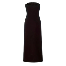 Load image into Gallery viewer, Dragon Pattern Black Sz14 Zip Front Tube Dress Sleeveless Strapless Split Dress