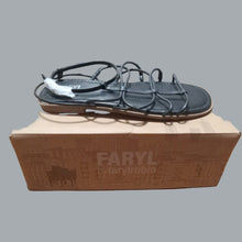 Load image into Gallery viewer, FARYL by Farylrobin Calli Black Strappy Sandals Size 9.5M Buckle Closure