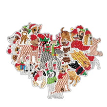 Load image into Gallery viewer, 23pcs DIY Rhinestone Painting Stickers Handcraft Stickers Christmas Puppy Round