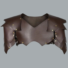Load image into Gallery viewer, Vegan Leather Medieval Knight Shoulder Armor Larp Cosplay Pauldrons Breastplate