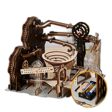 Load image into Gallery viewer, 3D Wooden Puzzle Marble Run Set Mechanical Model Kit + Motor Brainteaser Puzzle