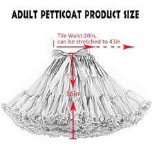Load image into Gallery viewer, Petticoat Skirt Adult Puffy Tutu Layered Ballet Tulle Dress Costume Black OSFM