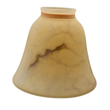 Load image into Gallery viewer, 4 Vintage Amber Alabaster Slag Glass Lamp Shades – Bell Vanity Light Set