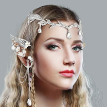 Load image into Gallery viewer, Fairy Elf Accessories Set Including Rhinestone Headband Elf Ear Cuffs Elf Crown