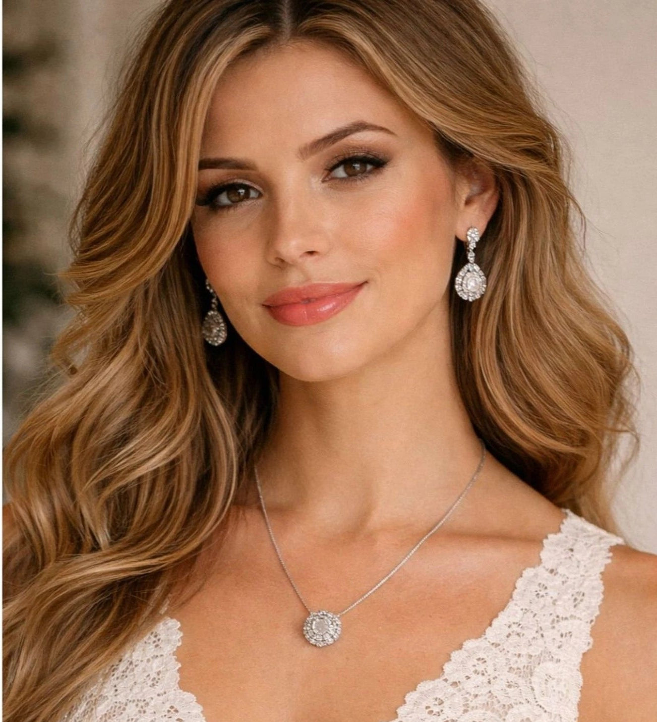 Lane Bryant Silvertone Pave Rhinestone Ball Pendant Necklace 20" + Ext