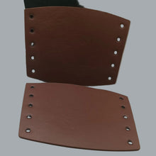 Load image into Gallery viewer, Gothic Wolf Faux Leather Brown Arm Bracers (Pair) For Renaissance Faire