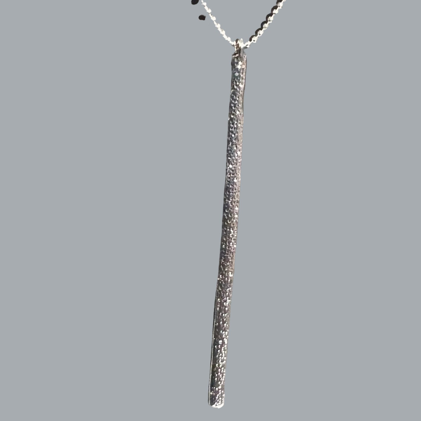 The Limited Silver Crystal Bar Pendant Necklace | Minimalist Sparkle Jewelry