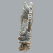Load image into Gallery viewer, Share Olive green Soapstone hand carved Ganesh figure Chip on Base & Tusk 3"X2.3"X4.6"