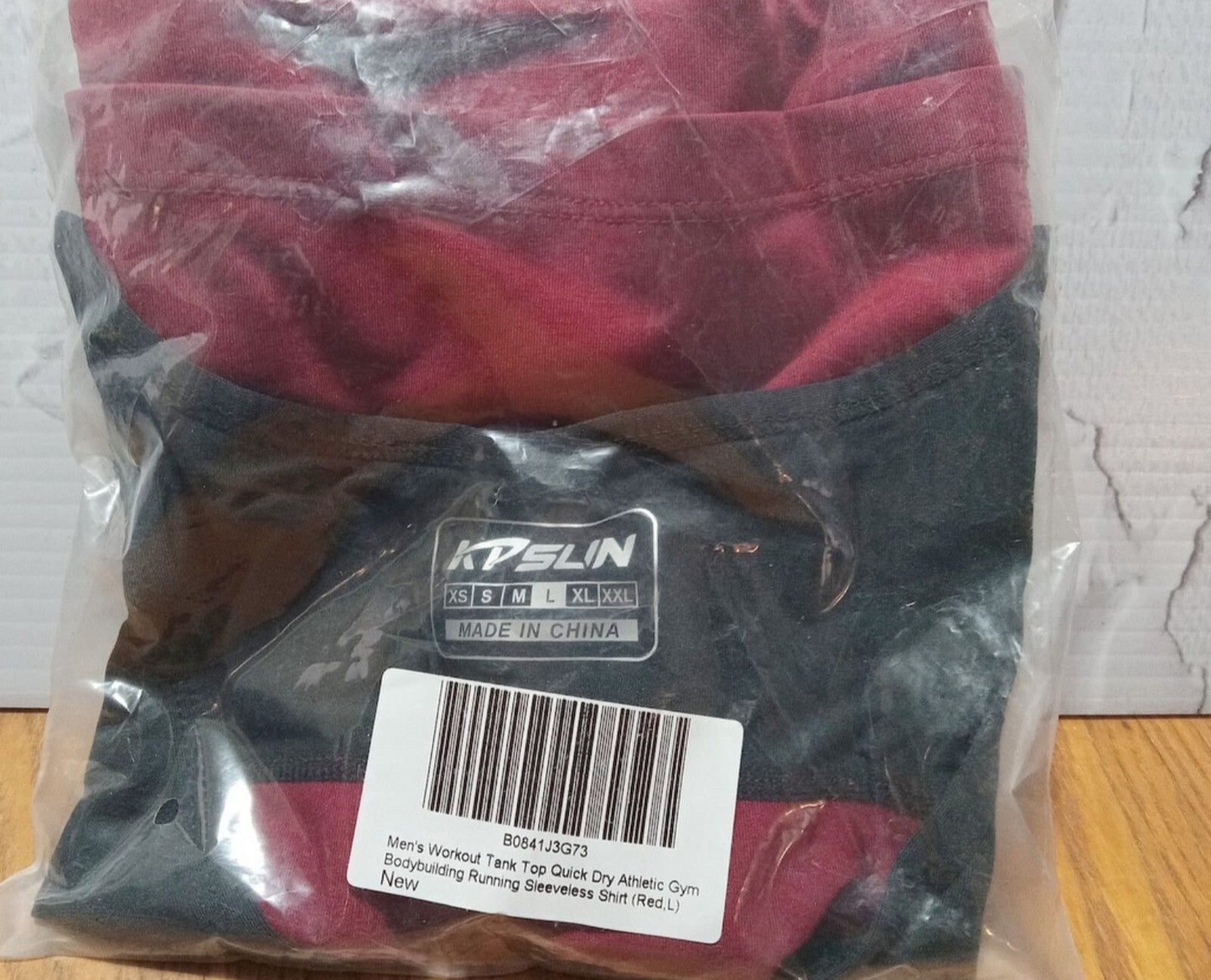 Tank Tops Quick Dry Athletic Gym Sleeveless Shirts Running Workout Jogging Red,L