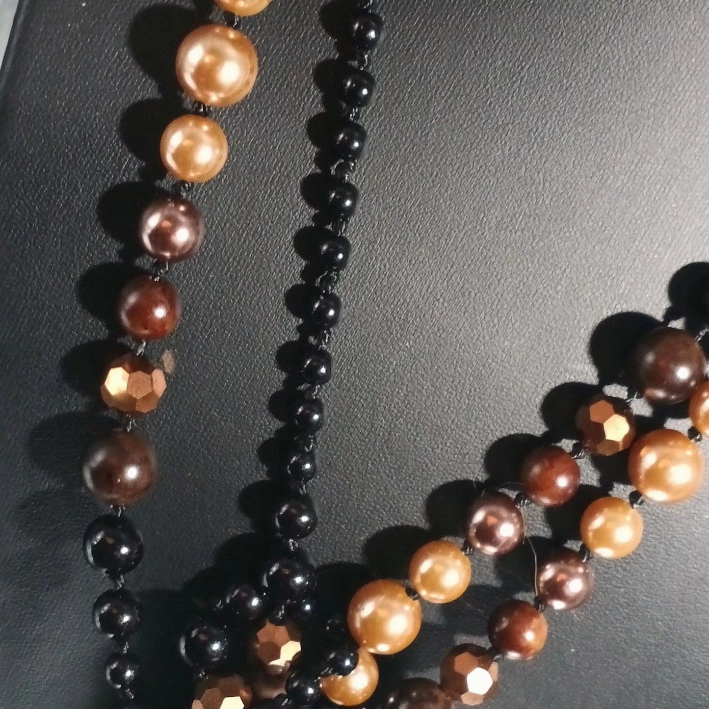 94" Pearlized Brown Infinity Strand Necklace – Extra Long Layering Bead Strand