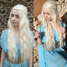 Load image into Gallery viewer, Blonde Long Wig Synthetic Anime Movie Cosplay Golden Hair length 26"