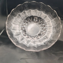 Load image into Gallery viewer, Vintage Indiana Glass Wheat Leaf 3-Footed Bowl 10" Clear Etched Crystal Unmarked
