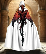 Load image into Gallery viewer, Dragon Cape Adjustable Hooded cloak Red/Black Dragon Wings Lightweight Fabric