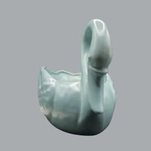Load image into Gallery viewer, Vintage Baby Blue Ceramic Swan Planter Vase Mid Century Pottery 11"x6"x5" MCM