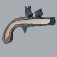 Load image into Gallery viewer, Vintage Plaster Flintlock Pistol Hand-Painted Ornate Wall Display Prop 7.5" MCM
