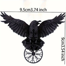 Load image into Gallery viewer, Viking Crow Hairpin - Matte Black Raven Hair Clip Gothic Norse Renaissance Faire