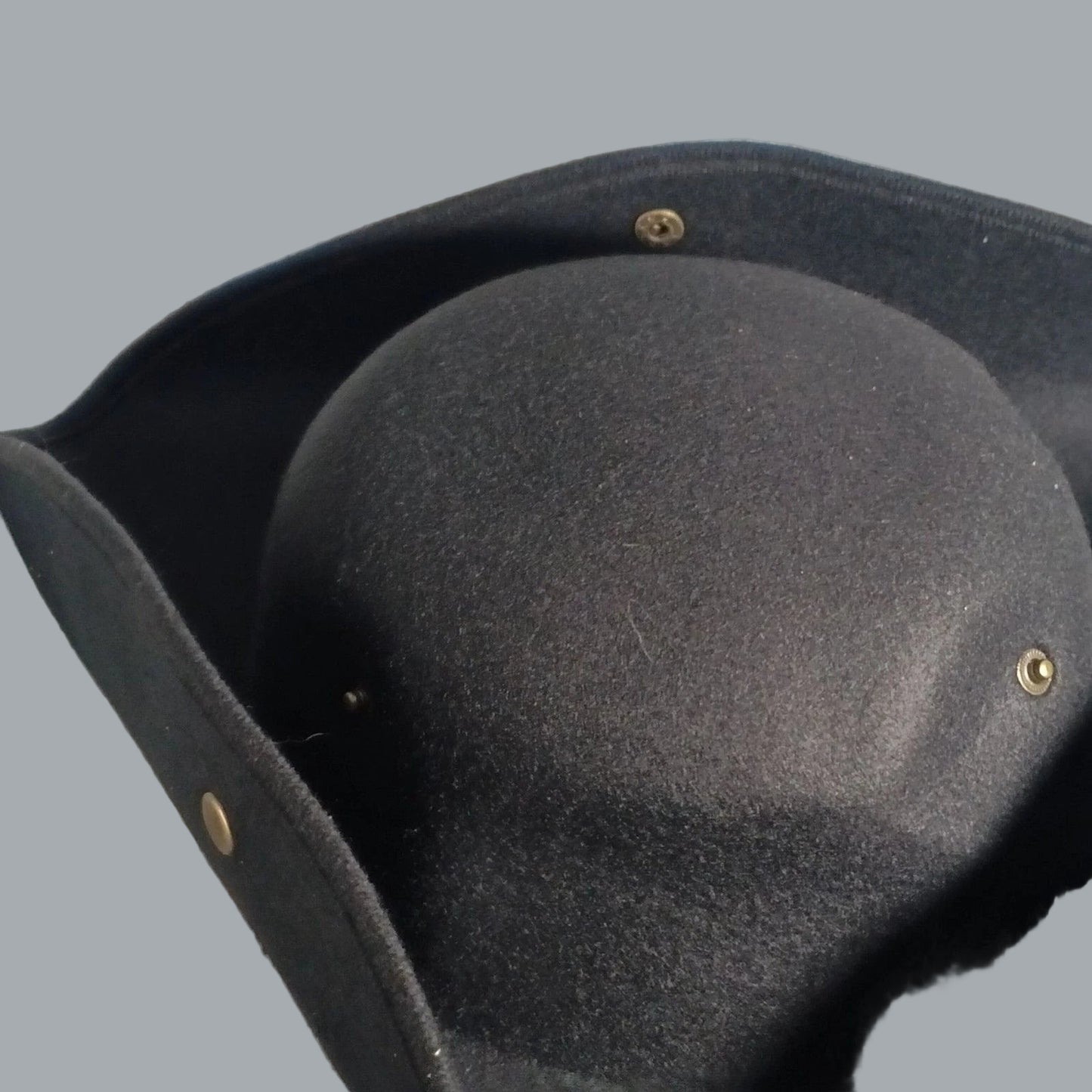 Pirate Hat Colonial Black Tricorn snaps hat