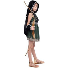 Load image into Gallery viewer, Warrior Night Hooded Huntress Costume for Cosplay Tween Girls with Accs L10-12yr
